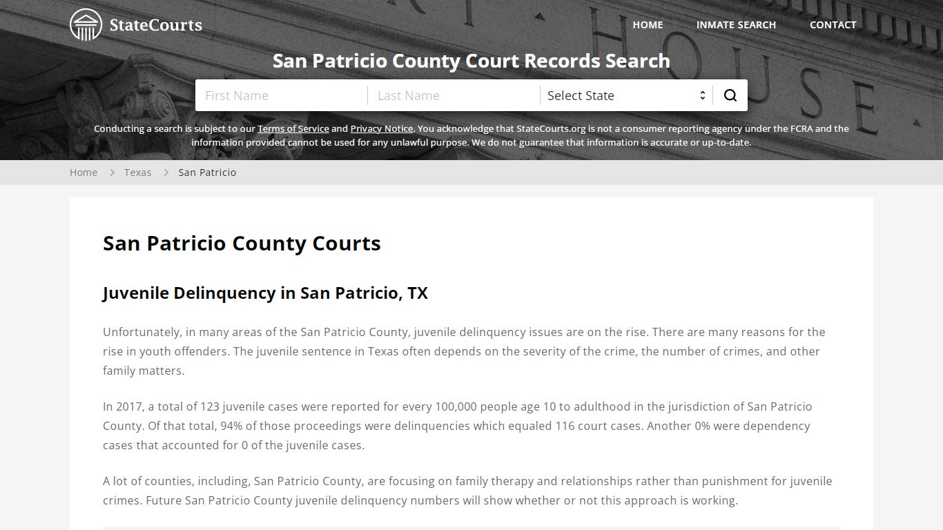 San Patricio County, TX Courts - Records & Cases - StateCourts